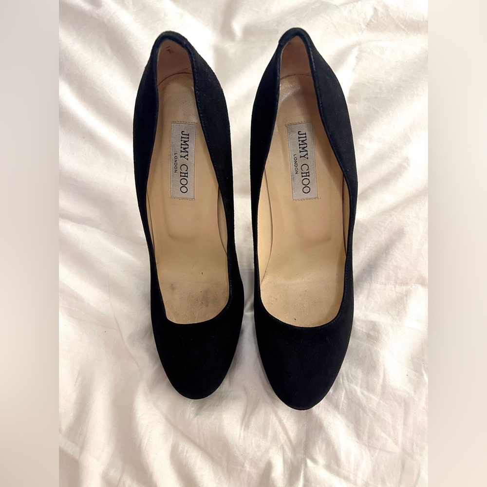 Jimmy Choo black suede heels, size 40.